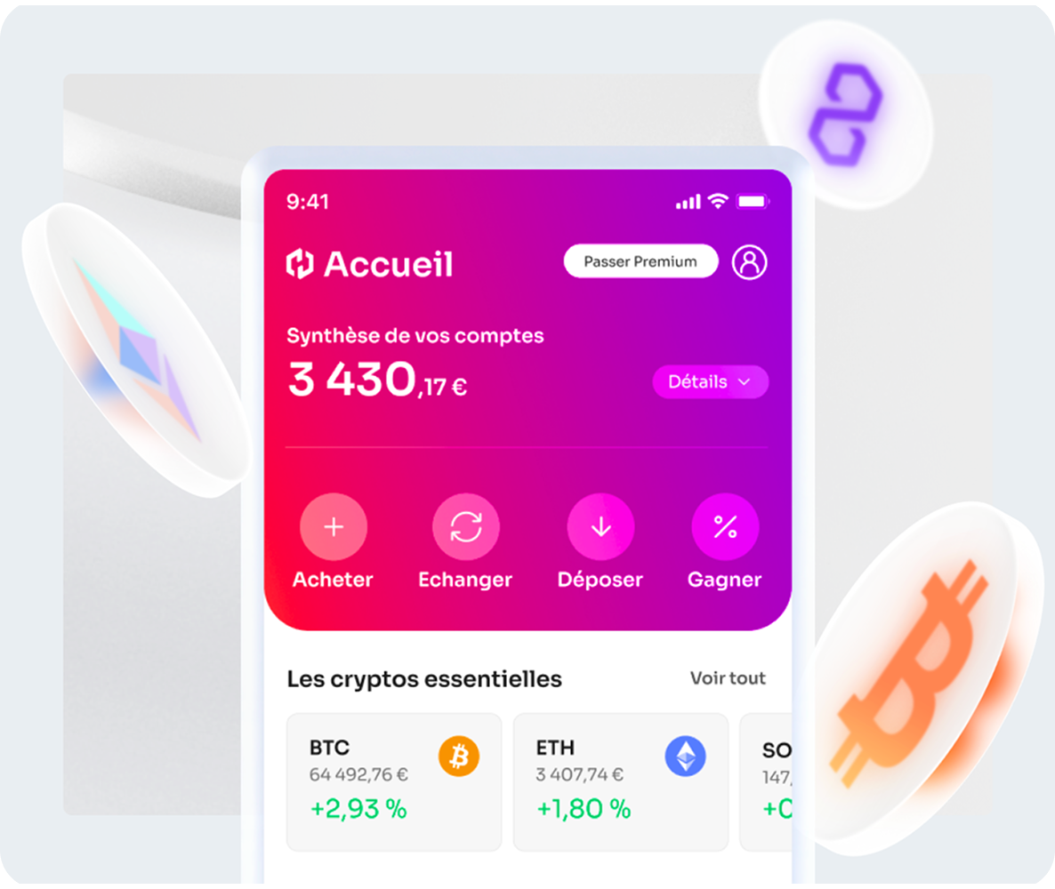 Preview of the Coinhouse app